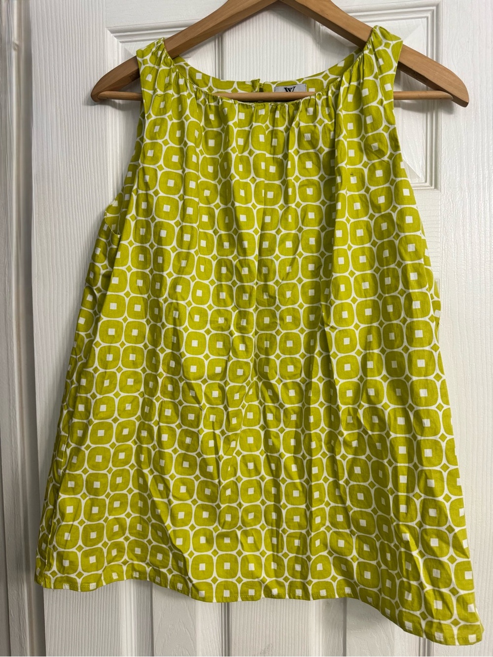 Worthington Lime Green Geometric A-Line Skirt